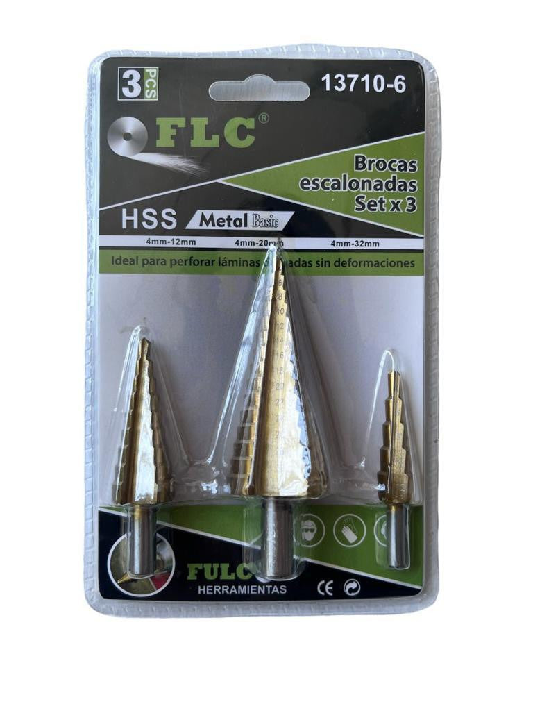 Kit Completo Brocas Titanio Escalonadas Indestructibles