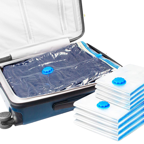 Set de 5 Bolsas de almacenamiento al vacío para ahorro de espacio + bomba