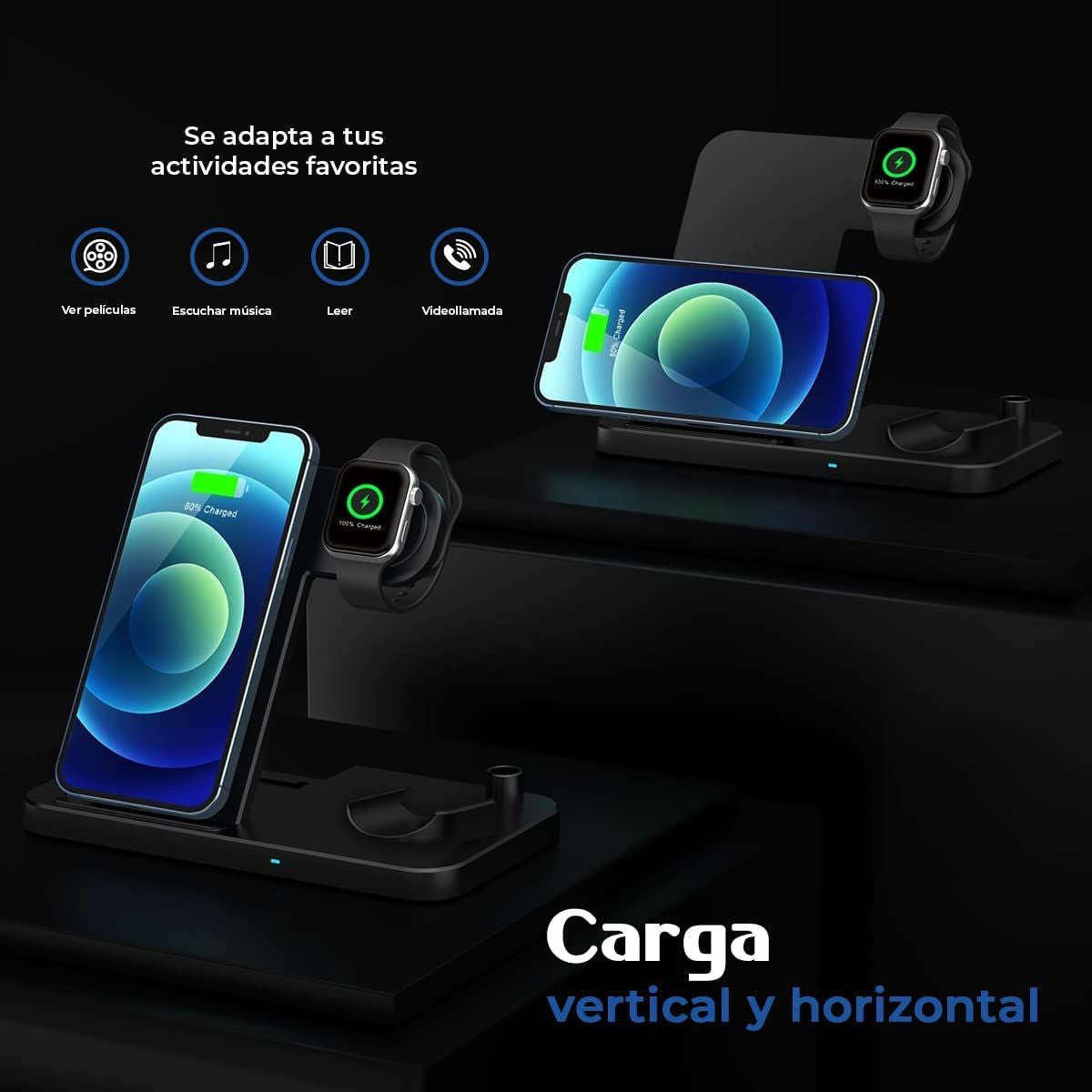 Cargador inalámbrico de escritorio 4 EN 1