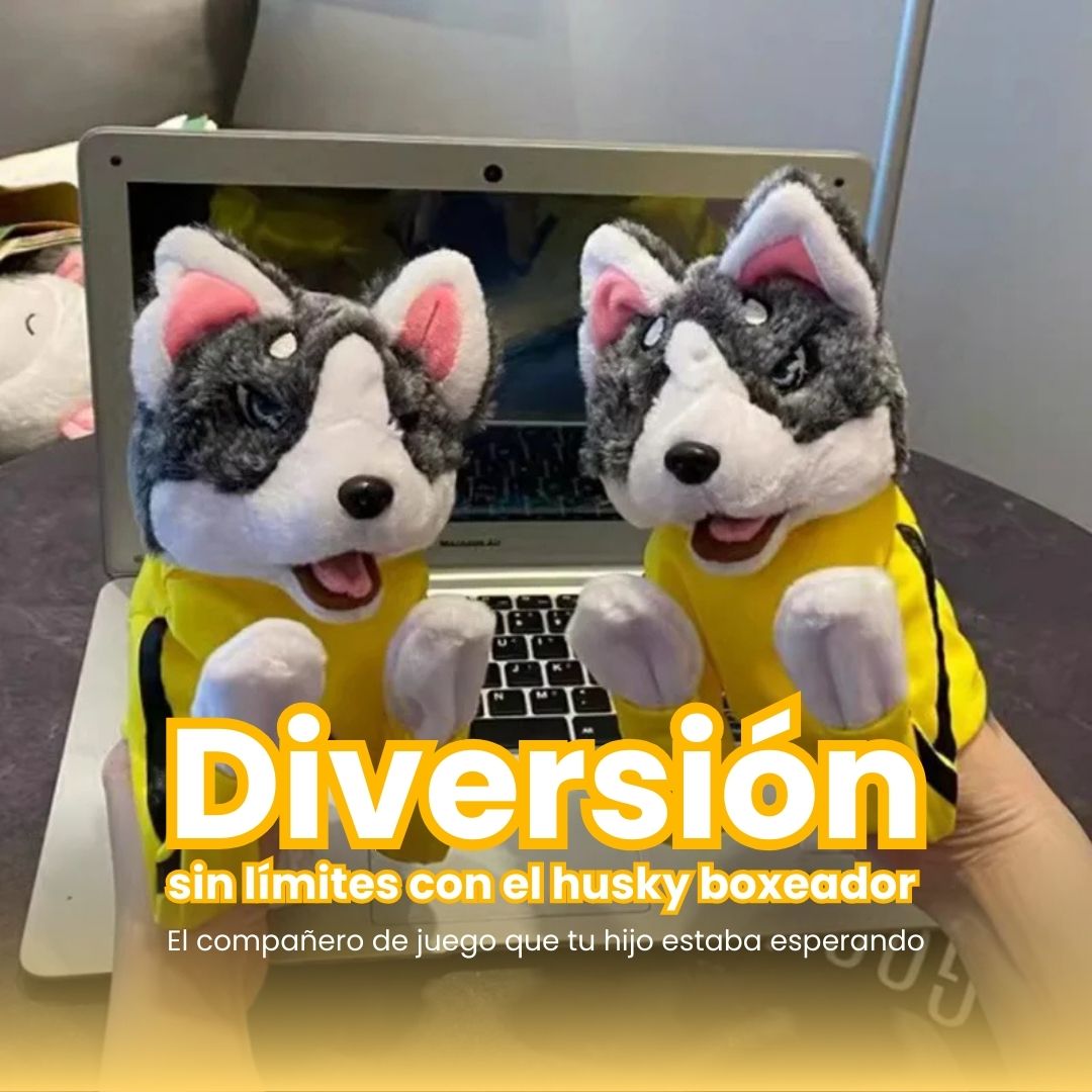 Juguete husky boxeador
