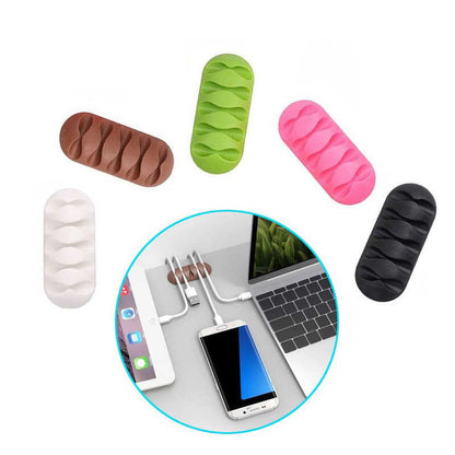 SOPORTE PARA CABLES EN SILICONA X 3 UNDS