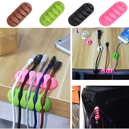 SOPORTE PARA CABLES EN SILICONA X 3 UNDS